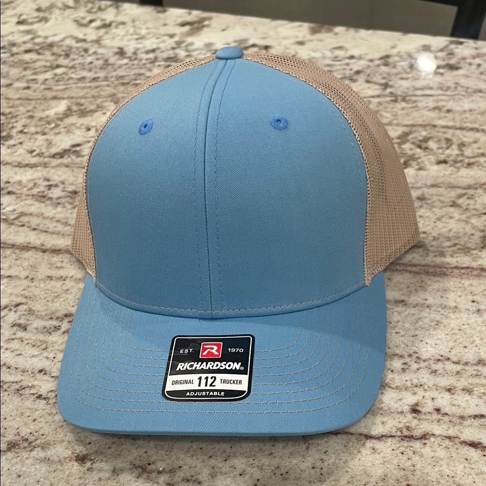 Blue and Tan Adjustable Trucker Hat